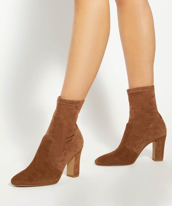 Dune Ladies Optilly - Almond Toe Block Heel Sock Boots - Image 3