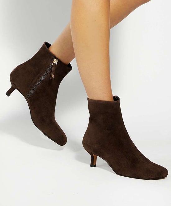 Dune Ladies Orina - Asymetric Kitten Heel Suede Ankle Boots - Image 3