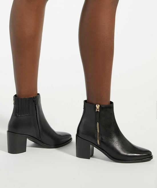 Dune Ladies Purl - Mid Height Block Heel Ankle Boots - Image 3