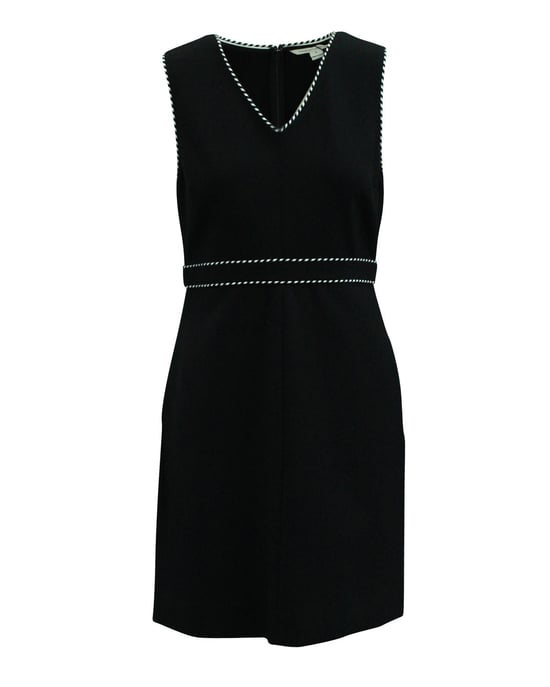Black Dress with V-neck Detail - Image 1
