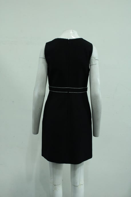 Black Dress with V-neck Detail - Image 6
