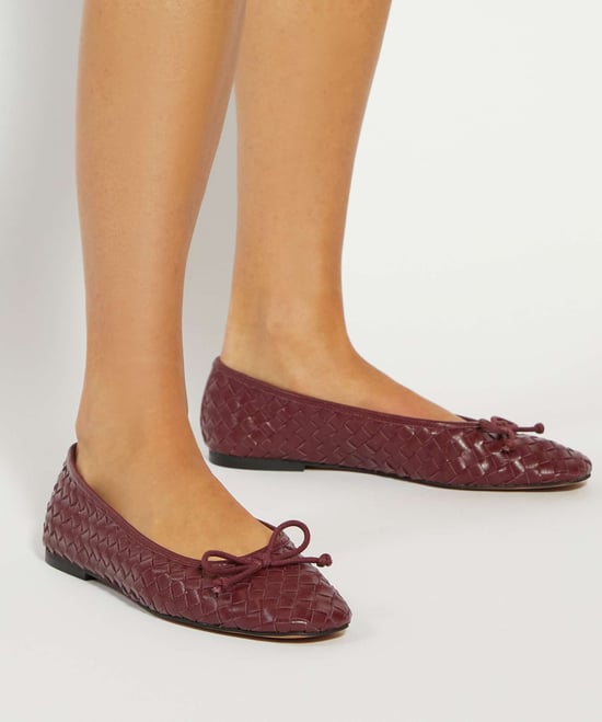 Dune Ladies Heat - Woven Leather Bow Detail Ballet Pumps - Image 3
