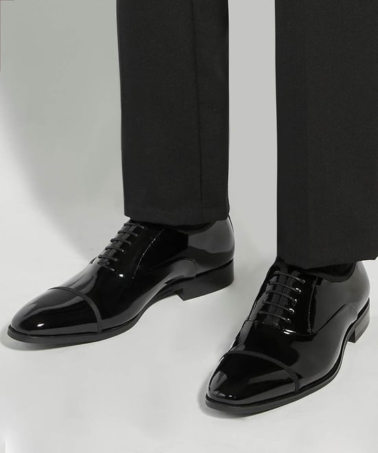Dune Mens Shuffle - Patent Lace Up Oxford Shoes - Image 3