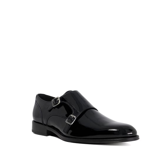 Dune Mens Sono - Patent Double Strap Monk Shoes - Image 1