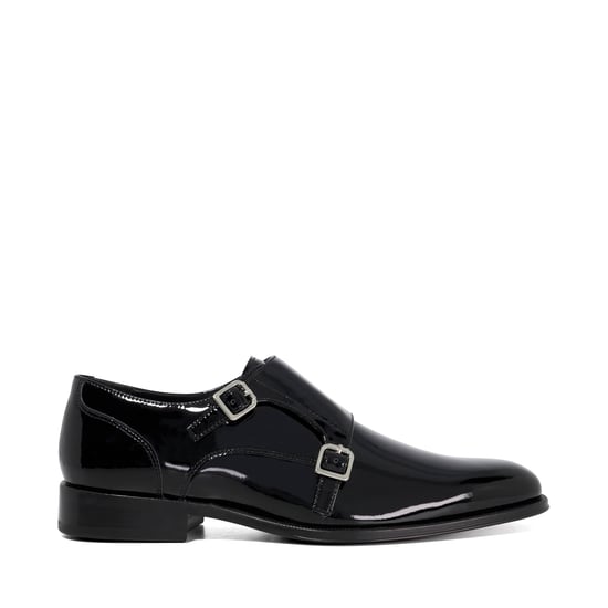 Dune Mens Sono - Patent Double Strap Monk Shoes - Image 2
