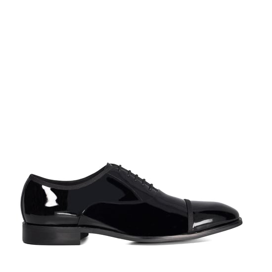 Dune Mens Shuffle Wf - Wide Fit Patent Oxford Toe Cap Shoes - Image 2