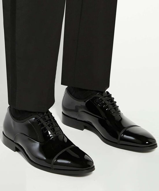 Dune Mens Shuffle Wf - Wide Fit Patent Oxford Toe Cap Shoes - Image 3