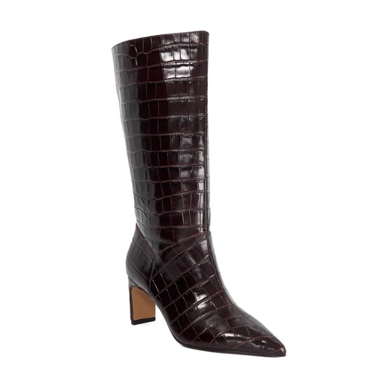 Dune Ladies Olette - Leather Reptile Effect Pointed Toe Boots - Image 1