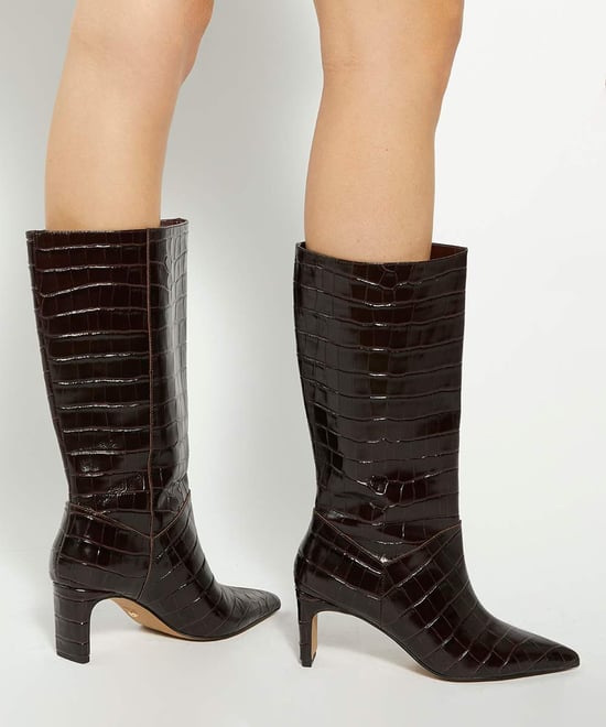Dune Ladies Olette - Leather Reptile Effect Pointed Toe Boots - Image 3
