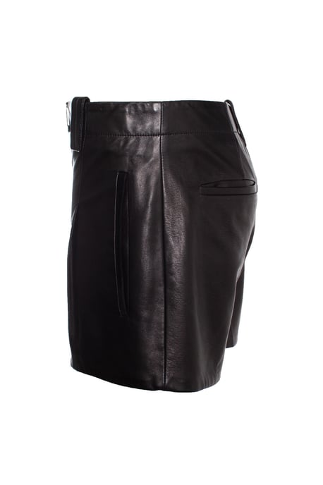 Barbara Bui black leather shorts - Image 3