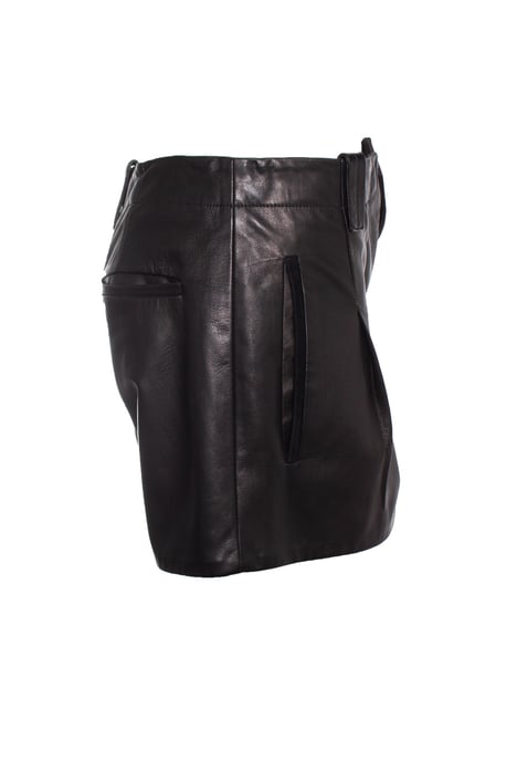Barbara Bui black leather shorts - Image 4
