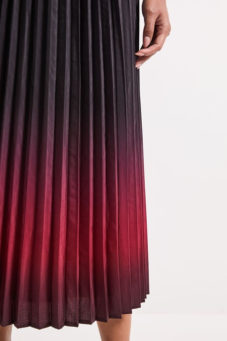 Ombre Print Pleated Midi Skirt - Image 2