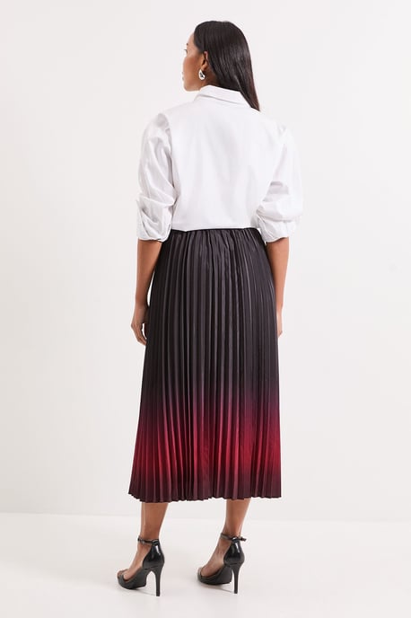 Ombre Print Pleated Midi Skirt - Image 3