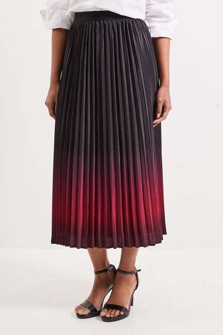 Ombre Print Pleated Midi Skirt - Image 4