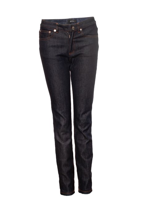 APC blåjeans med orange sömmar - Image 1