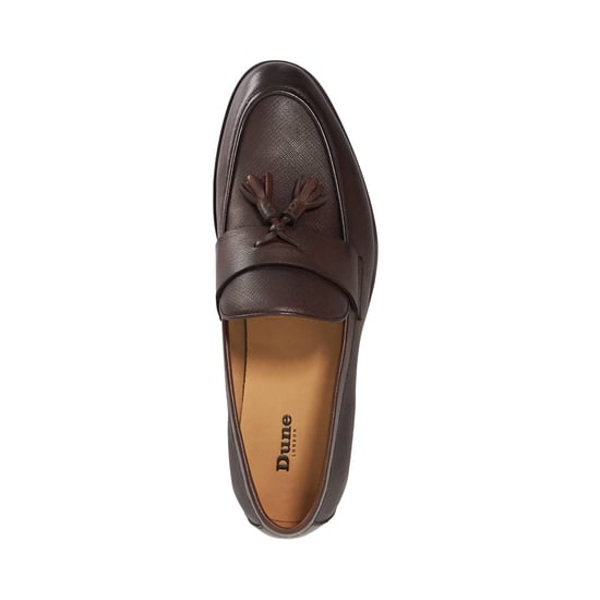 Dune Mens Showman - Leather Textured Tassel Formal Shoes - Image 4