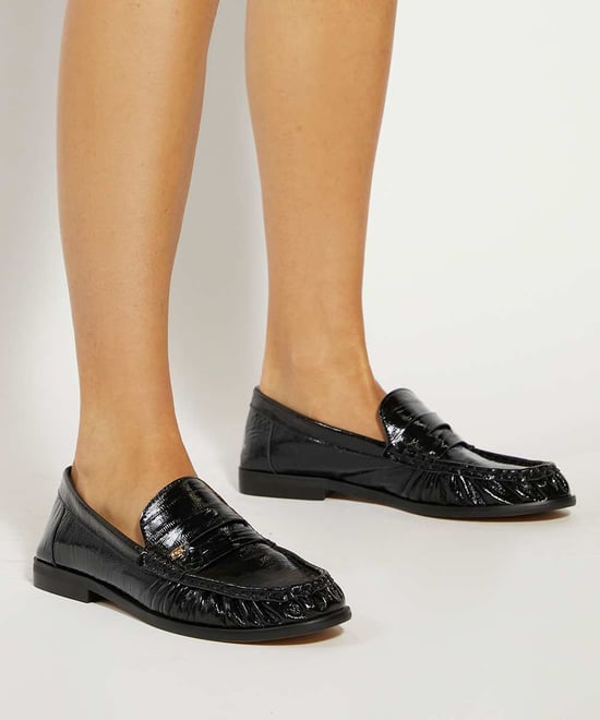 Dune Ladies Grisella - Leather Slip On Ruched Toe Loafers - Image 3