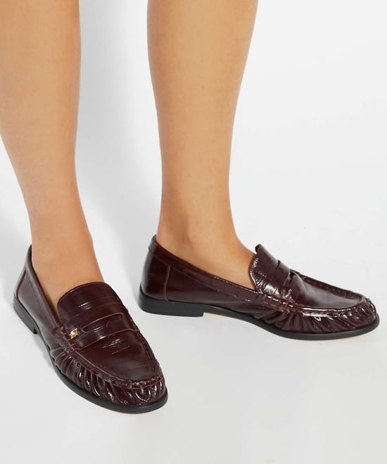 Dune Ladies Grisella - Leather Slip On Ruched Toe Loafers - Image 3