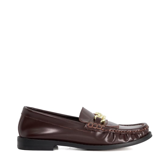 Dune Ladies Granules - Leather Gold Chain Trim Fringed Loafer - Image 2