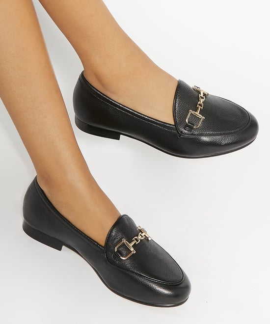 Dune Ladies Wf Glair - Wide Fit Almond Toe Buckle Detail Loafers - Image 3