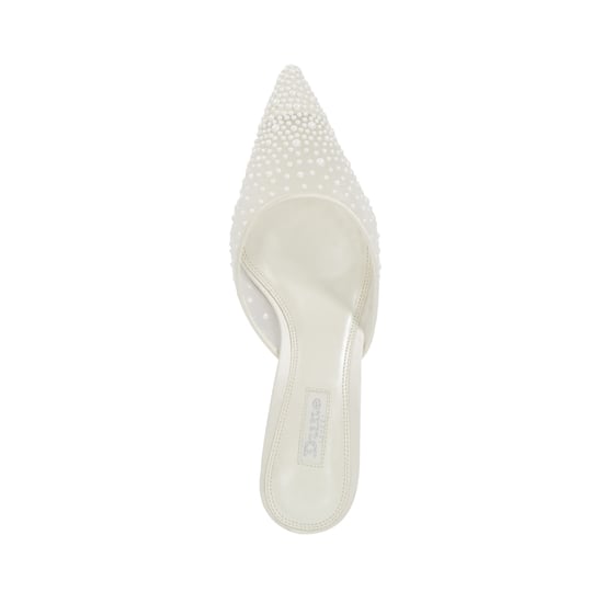 Dune Ladies Cuddling - Sea Pearl Embellished Kitten Heel Wedding Mules - Image 4