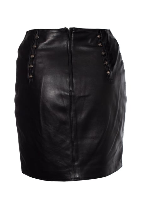 Gianni Versace läderkjol med medusa-nålar - Image 2