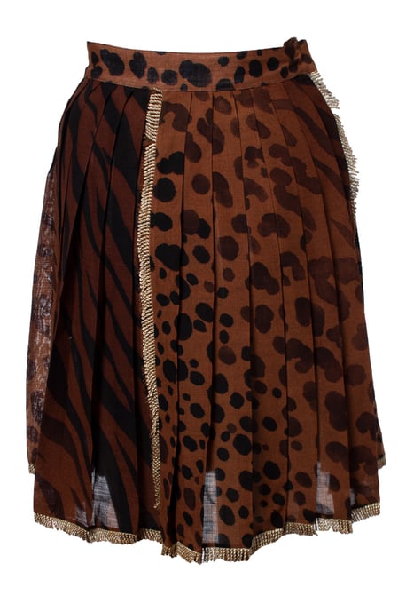 Gianni Versace Couture Leopardmönstrad och plisserad kjol - Image 1