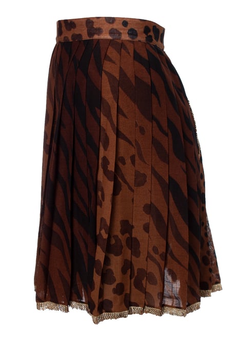 Gianni Versace Couture Leopardmönstrad och plisserad kjol - Image 3