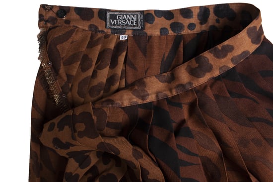 Gianni Versace Couture Leopardmönstrad och plisserad kjol - Image 6