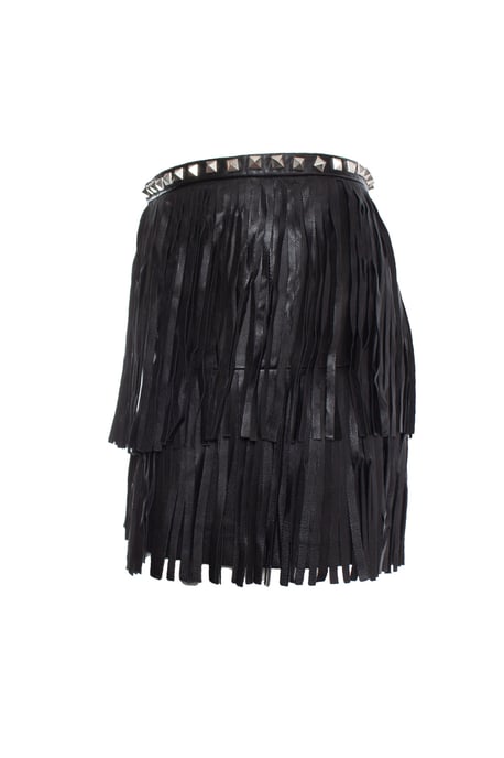 Philipp Plein minikjol med läderfransar - Image 3