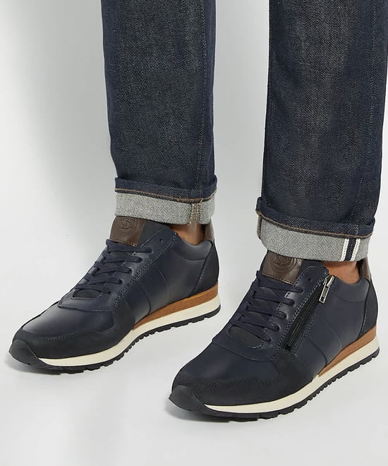 Dune Mens Thame - Zip Up Leather Trainers - Image 3