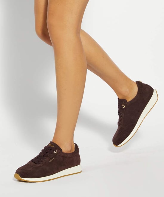 Dune Ladies Ettah - Suede Lace-Up Runner Trainers - Image 3