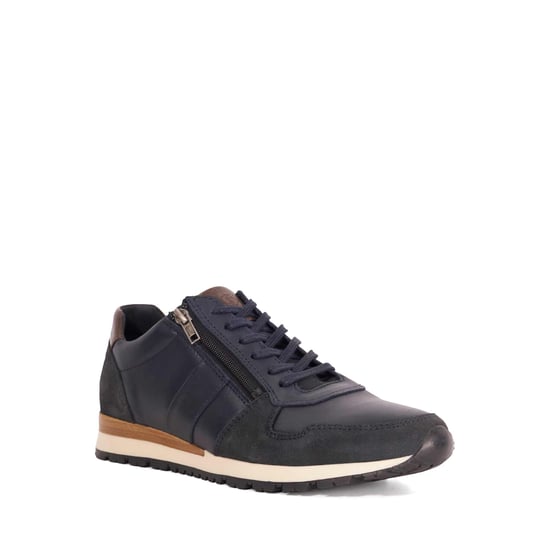 Dune Mens Thame Wf - Wide Fit Zip Up Leather Trainers - Image 1