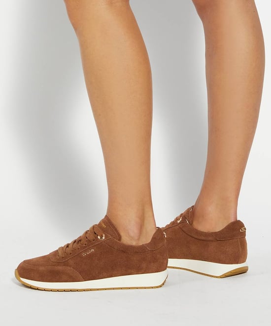 Dune Ladies Ettah - Suede Lace-Up Runner Trainers - Image 3