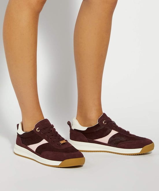 Dune Ladies Elsea - Suede Lace-Up Trainers - Image 3