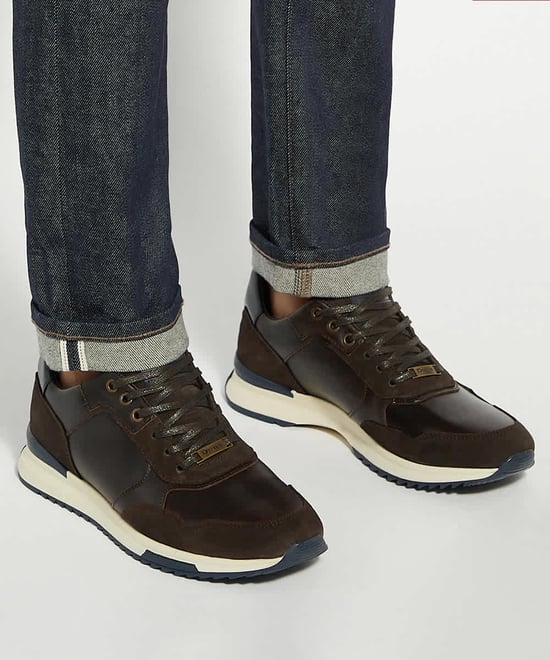 Dune Mens Thornbury - Leather Lace Up Trainers - Image 3