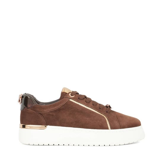 Dune Ladies Emmelino - Suede Lace Up Chunky Trainers - Image 2