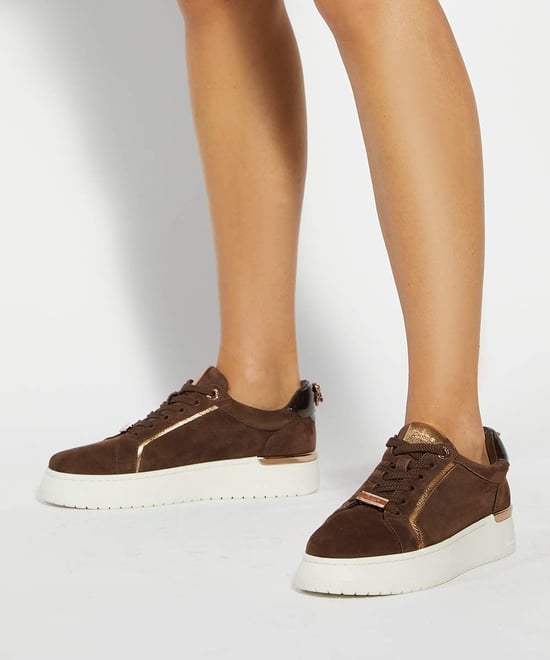 Dune Ladies Emmelino - Suede Lace Up Chunky Trainers - Image 3