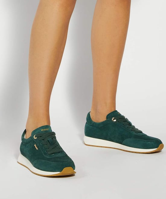 Dune Ladies Ettah - Suede Lace-Up Runner Trainers - Image 3