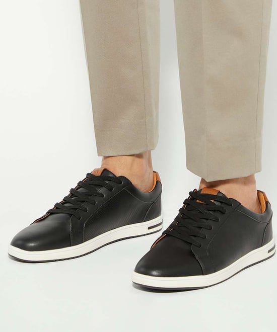 Dune Mens Tezzy - Perforated Lace-Up Trainers - Image 3