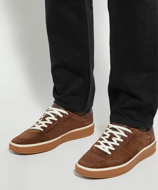 Dune Mens Tony Wf - Wide Fit Suede Lace-Up Trainers - Image 3