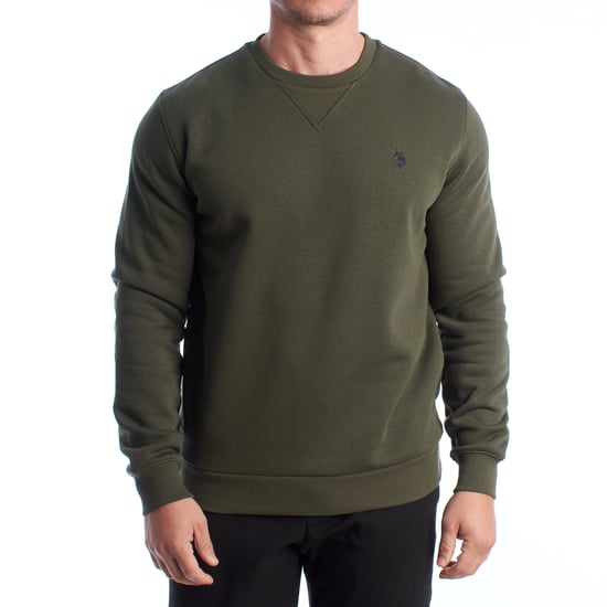 Herren-Fleece-Sweatshirt mit Rundhalsausschnitt US42187035 - Image 1