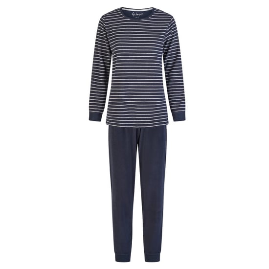 By Louise Dames winter pyjama set lang badstof donker gestreept - Image 1