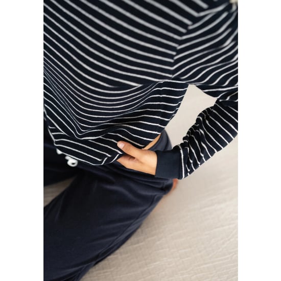 By Louise Dames winter pyjama set lang badstof donker gestreept - Image 3