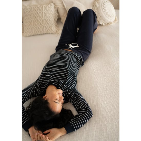 By Louise Dames winter pyjama set lang badstof donker gestreept - Image 4