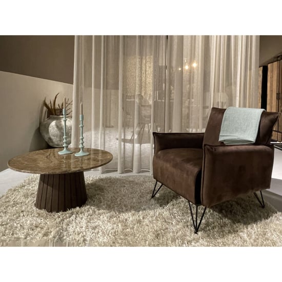 Livingfurn salontafel emperador 80cm marmer / hout - Image 2