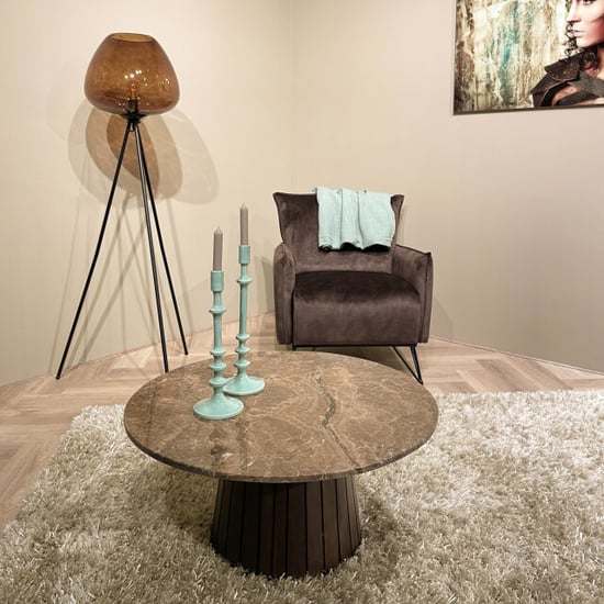 Livingfurn salontafel emperador 80cm marmer / hout - Image 3