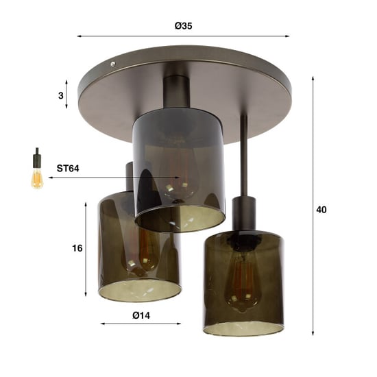 Hoyz plafondlamp sepiora 3l - Image 3