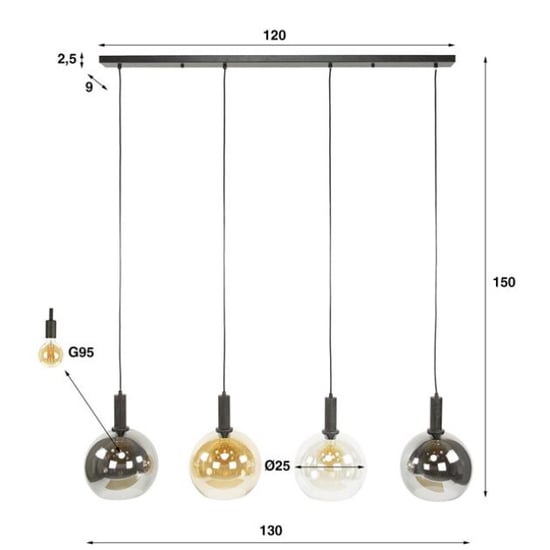 Hoyz hanglamp sfera tricolore 4-lichts artic - Image 3