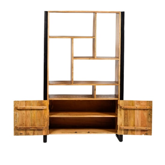 Livingfurn kabinetkast nairobi 110x180 mangohout en gecoat staal - Image 2